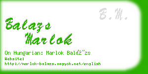 balazs marlok business card